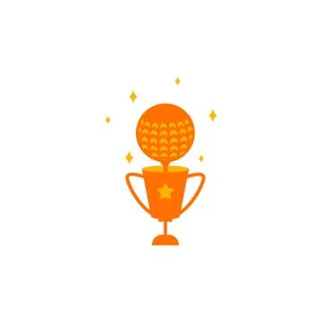 Golf trophy vector design template illustration Stock Illustration