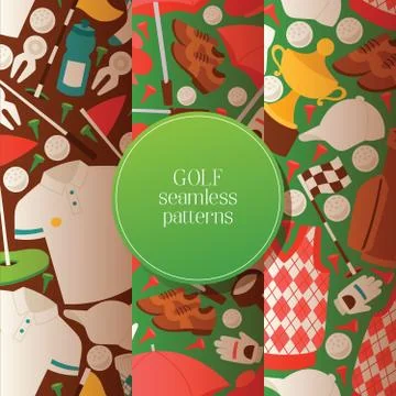 Golf vector seamless pattern golfers sportswear and golfball for playing in Stock Illustration