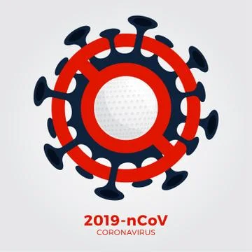 Golf vector Sign caution coronavirus. Stop 2019-nCoV outbreak. Coronavirus da Illustration