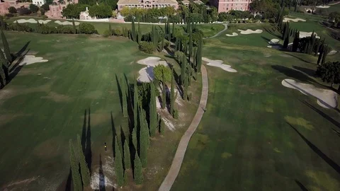 Golf view from above. Shot on drone. Stock Footage 120030846