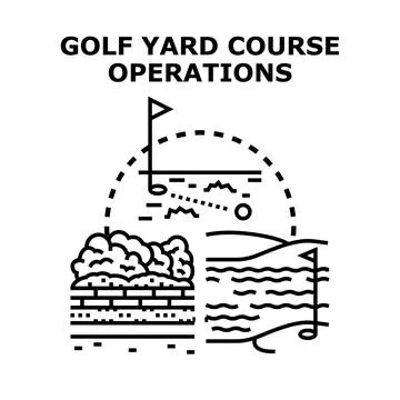 Golf yard course operations planning and maintenance Stock Illustration