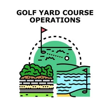 Golf yard course operations planning and maintenance Stock Illustration
