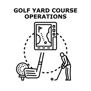 Golf yard course operations vector icon concept Stock Illustration