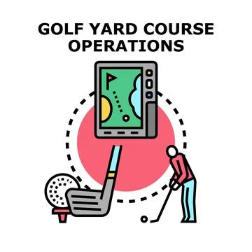 Golf yard course operations vector icon concept Stock Illustration