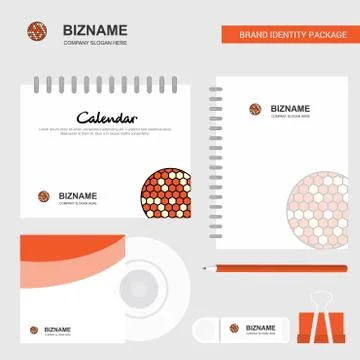 Golfball  Logo, Calendar Template, CD Cover, Diary and USB Brand Stationary P Stock Illustration
