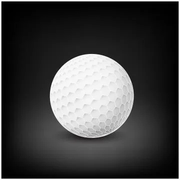 Golfball realistic vector. Image of single golf equipment, ball.  illustratio Illustrazione stock