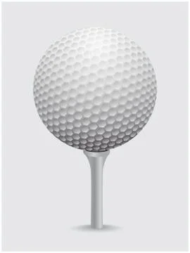 Golfball realistic vector. Image of single golf equipment on cone ball illust Stock Illustration