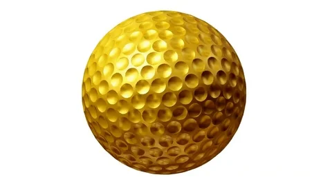 Golfball rotating on white background Stock Footage 76619487
