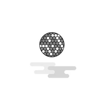 Golfball  Web Icon. Flat Line Filled Gray Icon Vector Stock Illustration