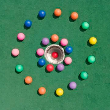Golfballs in circle Stock Photos