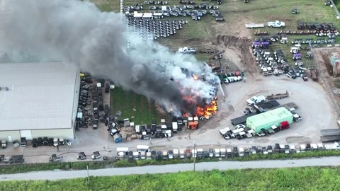 GolfCartsFire06 Video stock 279018981