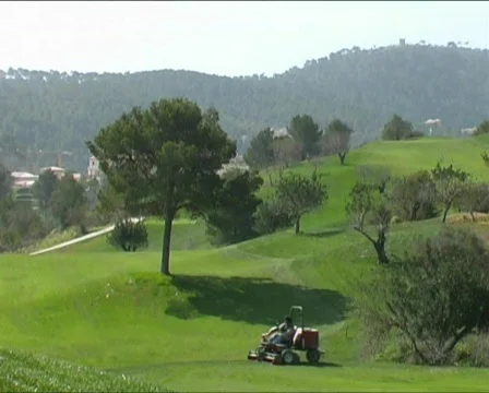 Golfcourse  mowing Video stock 118259