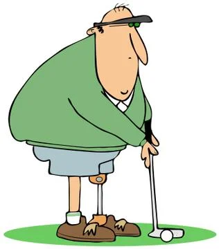 Golfer with an artificial leg Stock Illustration