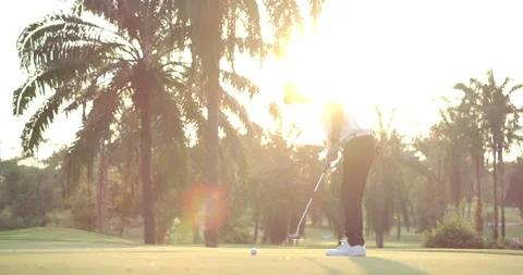 A Golfer Celebrates in slow motion. Stock Footage 149736636