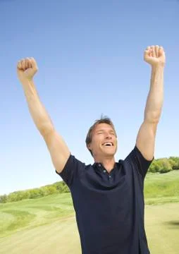 Golfer Cheering Stock Photos
