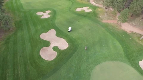 Golfer Golf Course Green Forest Mountains Flagstaff, Arizona Stock Footage 101623078