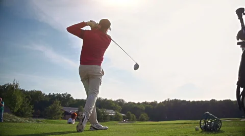 Golfer has hit the ball Stock Footage 56219524