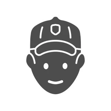 Golfer head solid icon, outdoor sports and recreation concept, golf player Stock Illustration