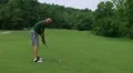 Golfer Hitting Ball With Iron HD Footage
