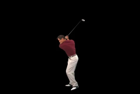 Golfer hitting drive Stock Footage 754480