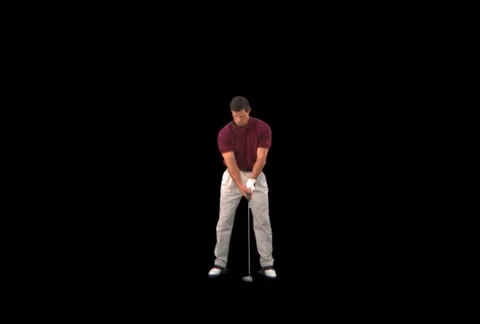 Golfer Hitting Drive Stock Footage 1042538