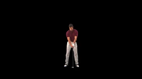 Golfer Hitting Drive Stock Footage
