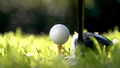 Golfer hitting golf ball - slow motion . Stock Footage 126636714