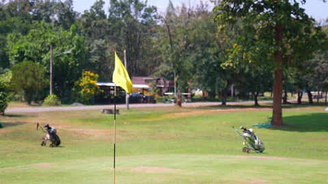 Golfer hitting golf on slow motion video  Stock-Footage 221420616
