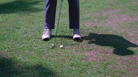 Golfer hitting golf on slow motion video  Stock Footage 221420673
