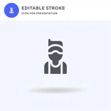 Golfer icon vector, filled flat sign, solid pictogram isolated on white, logo Stock Illustration