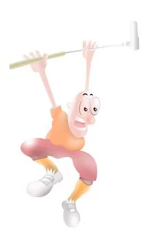 Golfer jumped for joy. Stock Illustration