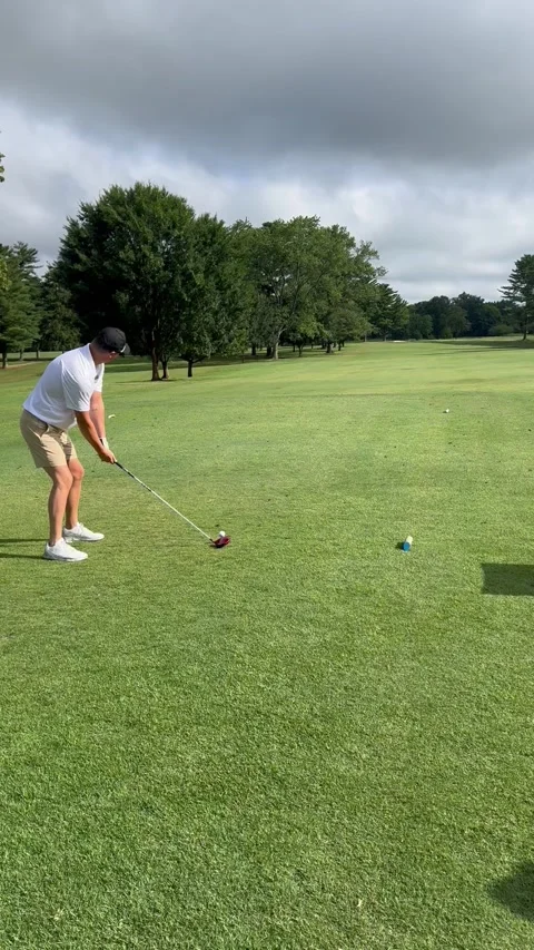 Golfer Makes a Lateral Shot Straight Into Moving Truck, Bowling Green, Kentucky, Stock Footage 340593363