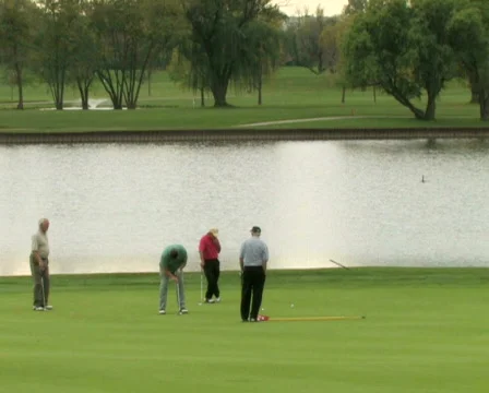 Golfer Making Putt Stock Footage 283295