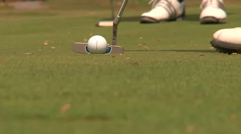 Golfer misses hole Stock Footage 24179283