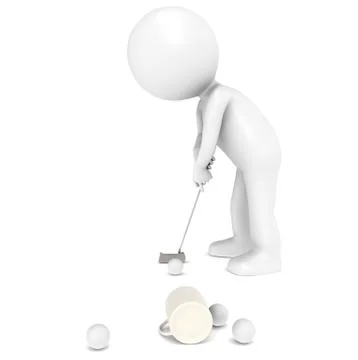 Golfer at the Office Stock Illustration