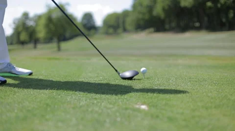 Golfer Performs A Golf Shot. Fair Way. Stock Footage 44121769