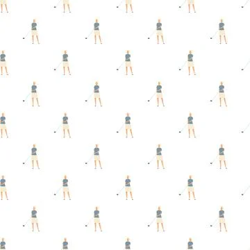 Golfer playing golf seamless pattern background design Stock Illustration