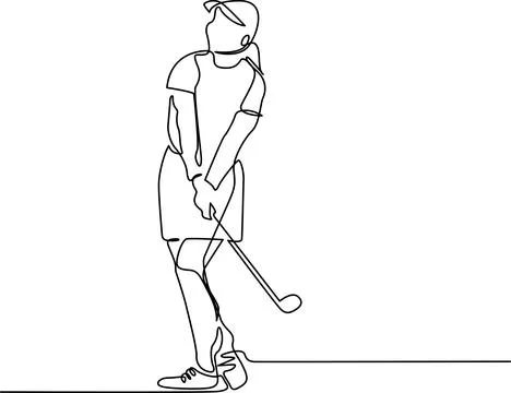Golfer preparing to swing with a club Vector Illustrazione stock