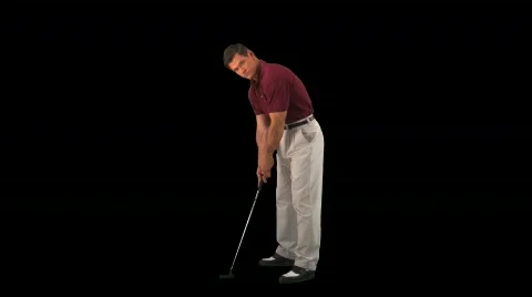 Golfer putting 스톡 동영상 754484