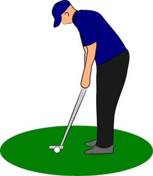 Golfer Putting Illustrazione stock