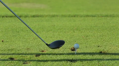 Golfer putting, selective focus on golf ball Video stock 66372437