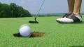 Golfer Sinks Putt 02 HD Footage