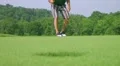 Golfer Sinks Putt 03 HD Footage