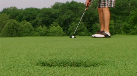 Golfer Sinks Putt 05 Stock Footage 8633271
