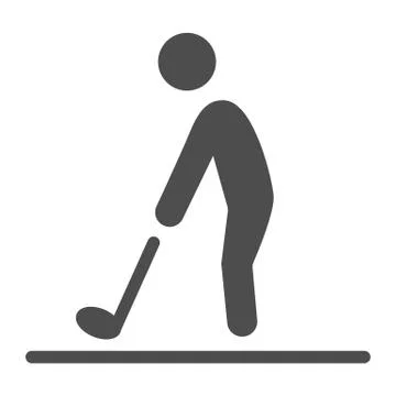 Golfer solid icon, golf concept, man silhouette playing golf sign on white イラスト素材