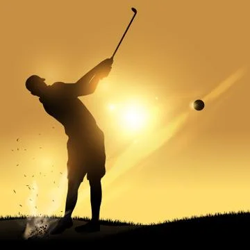 Golfer swing Stock Illustration