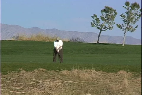 Golfer Swings Stock Footage 817824