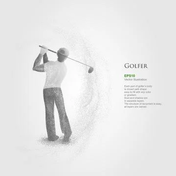 Golfer taking a shot Stock Illustration