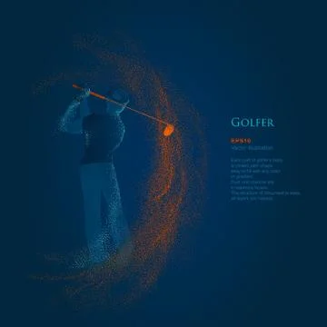 Golfer taking a shot Stock Illustration