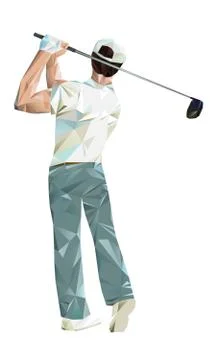 Golfer taking a shot Stock Illustration